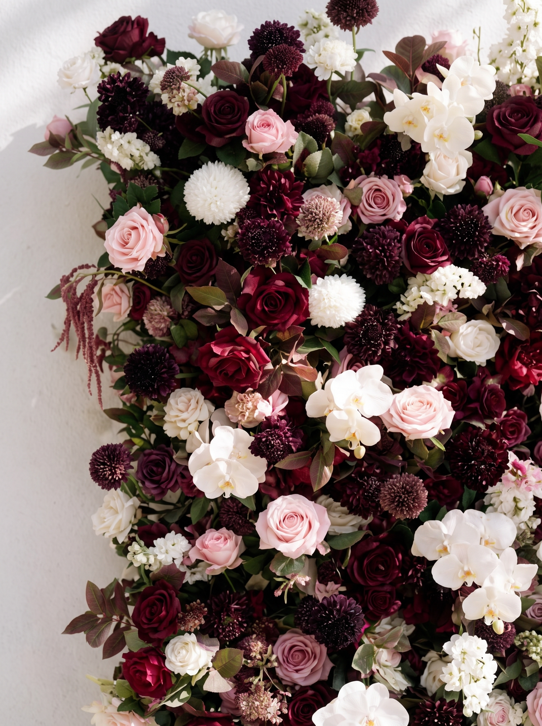 Garnet :2026 Luxury 5D Berry & Burgundy Floral Wall with Greenery Roll-Up Backdrop for Rustic Garden Weddings (Copy) (Copy)