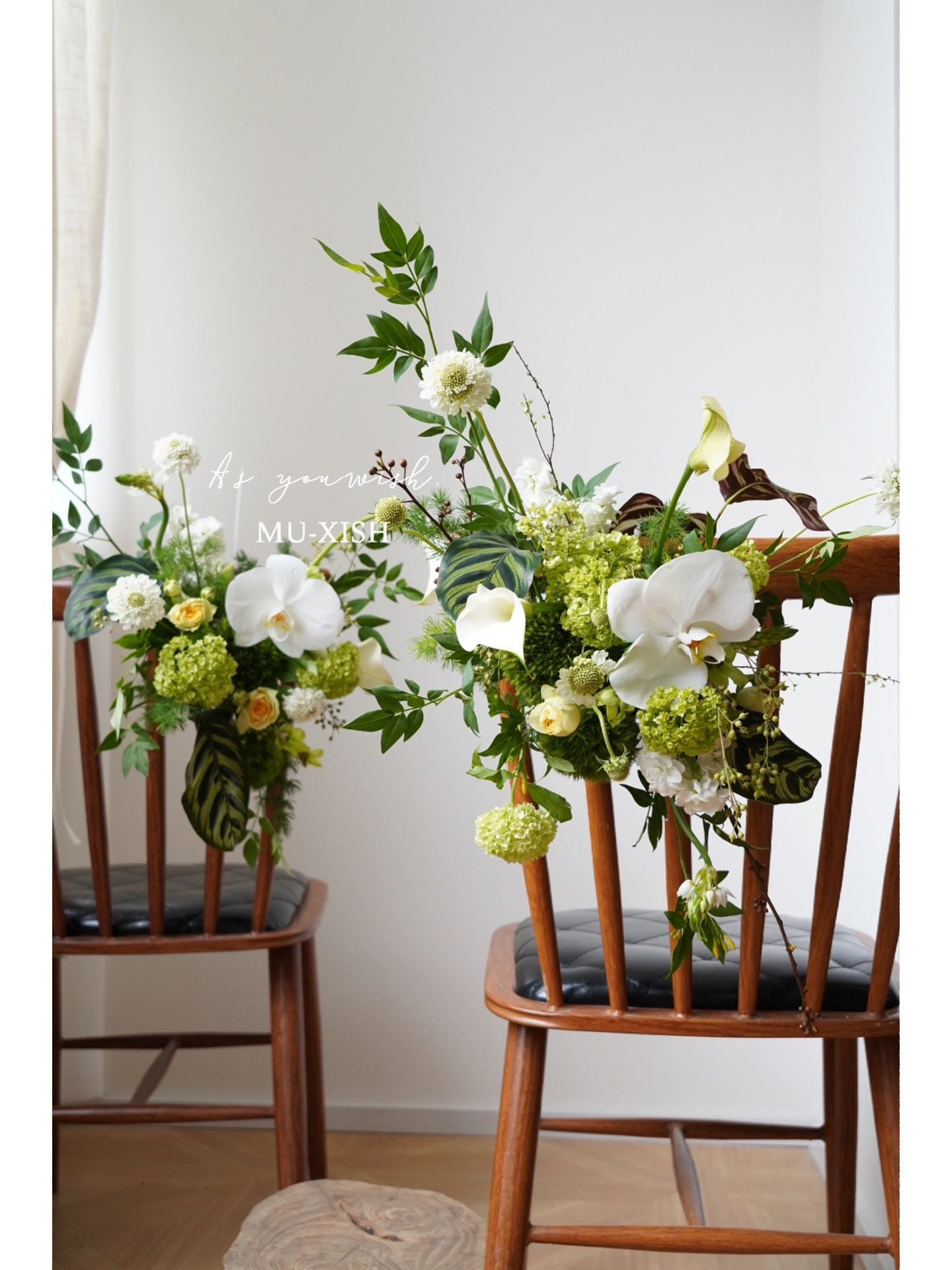Green Chairback floral French wedding -R093 Rose Morning