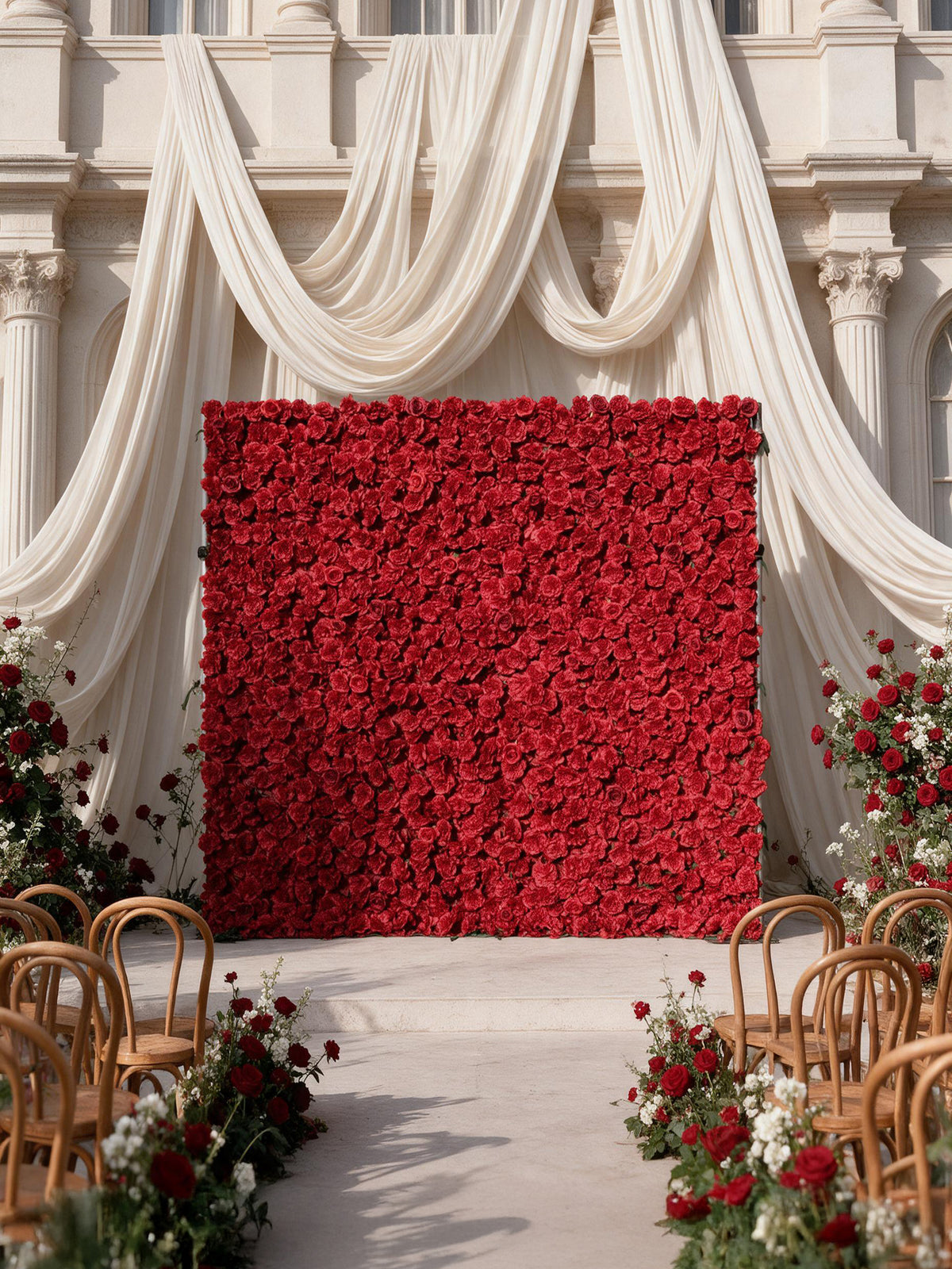 Mavis: 3D Fabric Artificial Zip Up Curtain Flower Wall For Wedding and Events Decoration