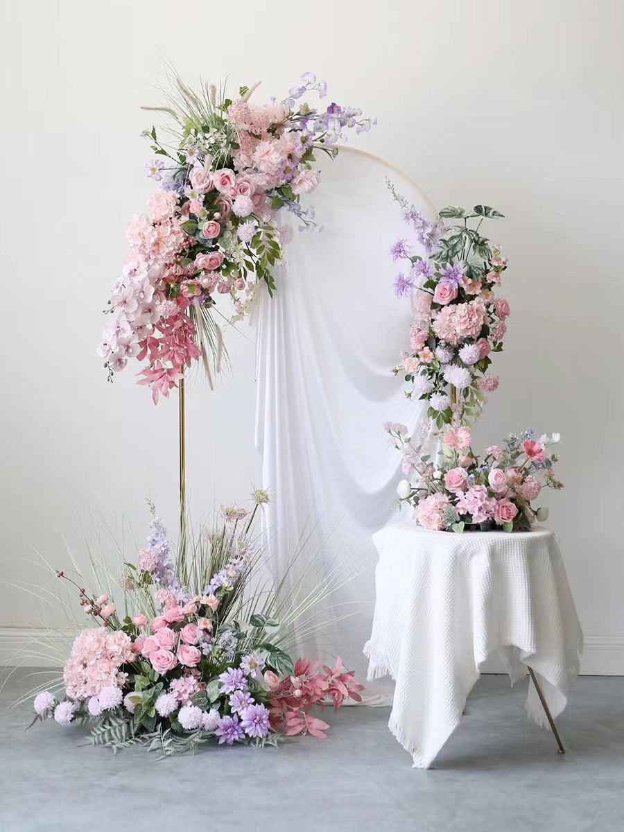 Lydia:2023 New Wedding Party Background Floral Arch Decoration include Framet- T001 Rose Morning