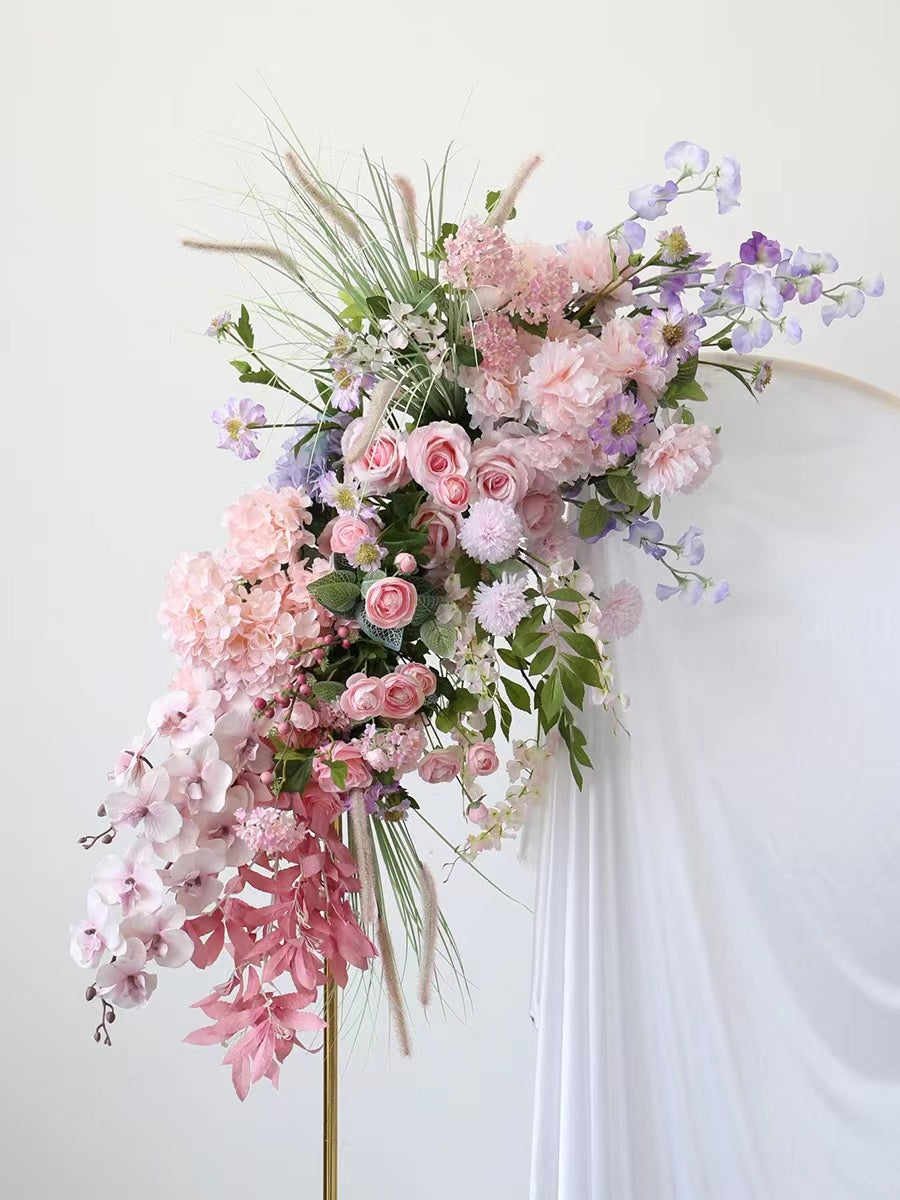 Lydia:2023 New Wedding Party Background Floral Arch Decoration include Framet- T001 Rose Morning