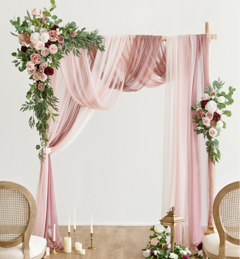 L001: 2023 Wedding Decoration Drapes and Flowers Decor Not including the Frame Rose Morning