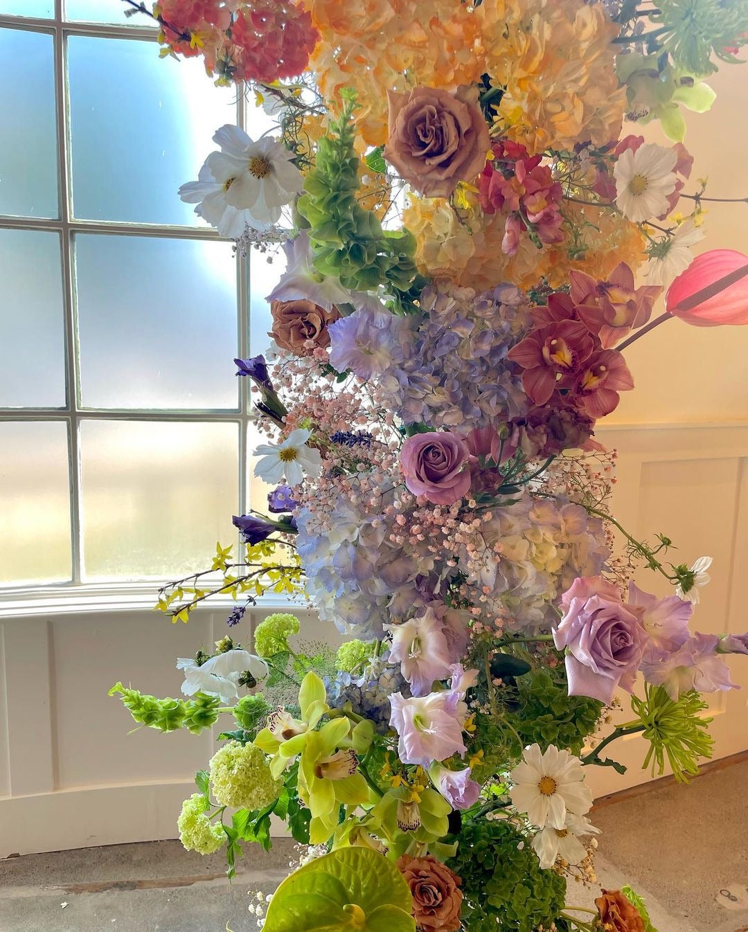 Rainbow:2023 New Wedding Party Background Floral Arch Decoration Including Frame Rose Morning