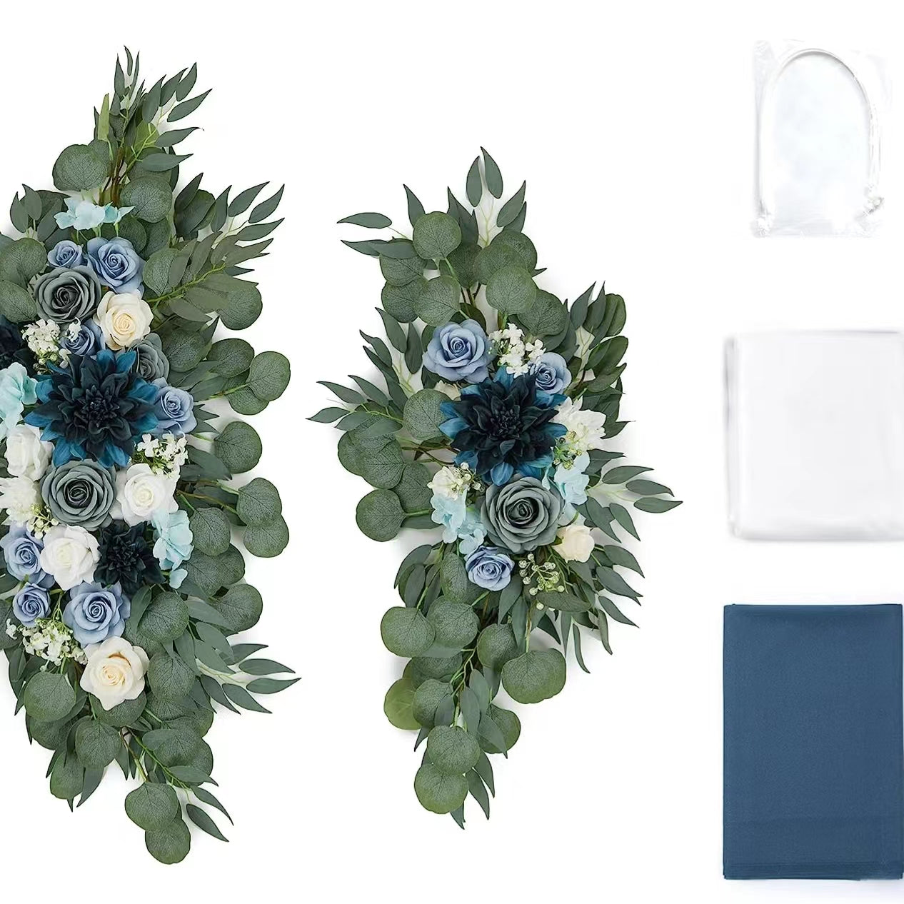 Rose morning Y001: Wedding Arch Floral and Curtain Set (Pack of 4) is a beautiful set of floral and curtains to decorate your wedding arch. The floral arrangements consist of roses, orchids, daisies and other flowers, and the curtains are made of elegant white tulle. This set is the perfect way to create a romantic and beautiful wedding venue.