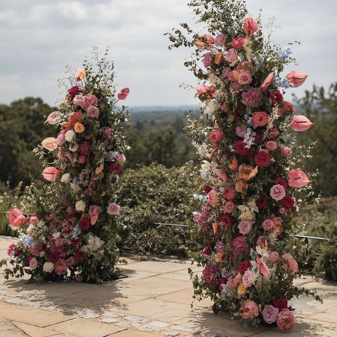 Vonne : Rose Morning Zipper Floral Arch Decoration Including Frame Rose Morning