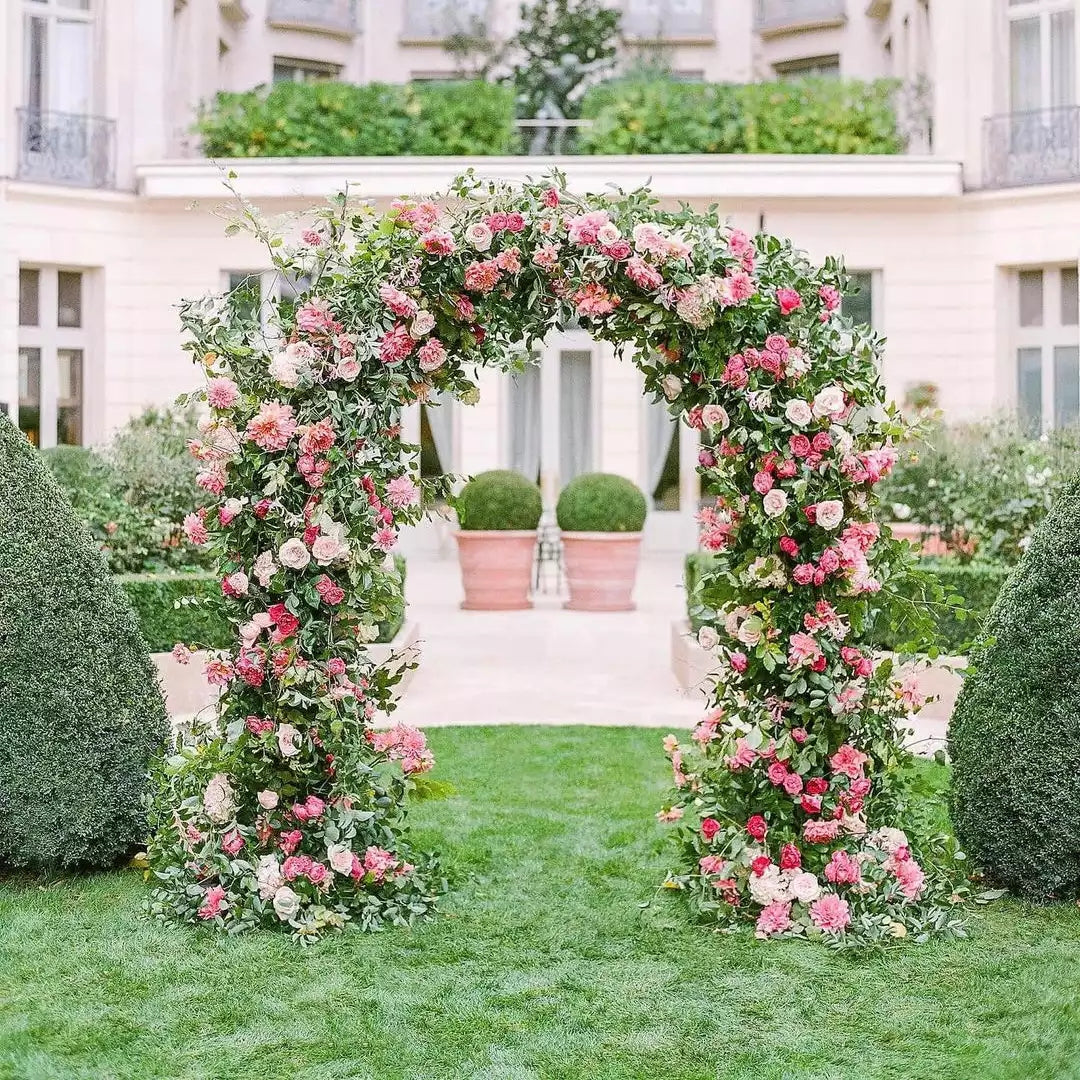 Liz:New Wedding Party Background Floral Arch Decoration Rose Morning