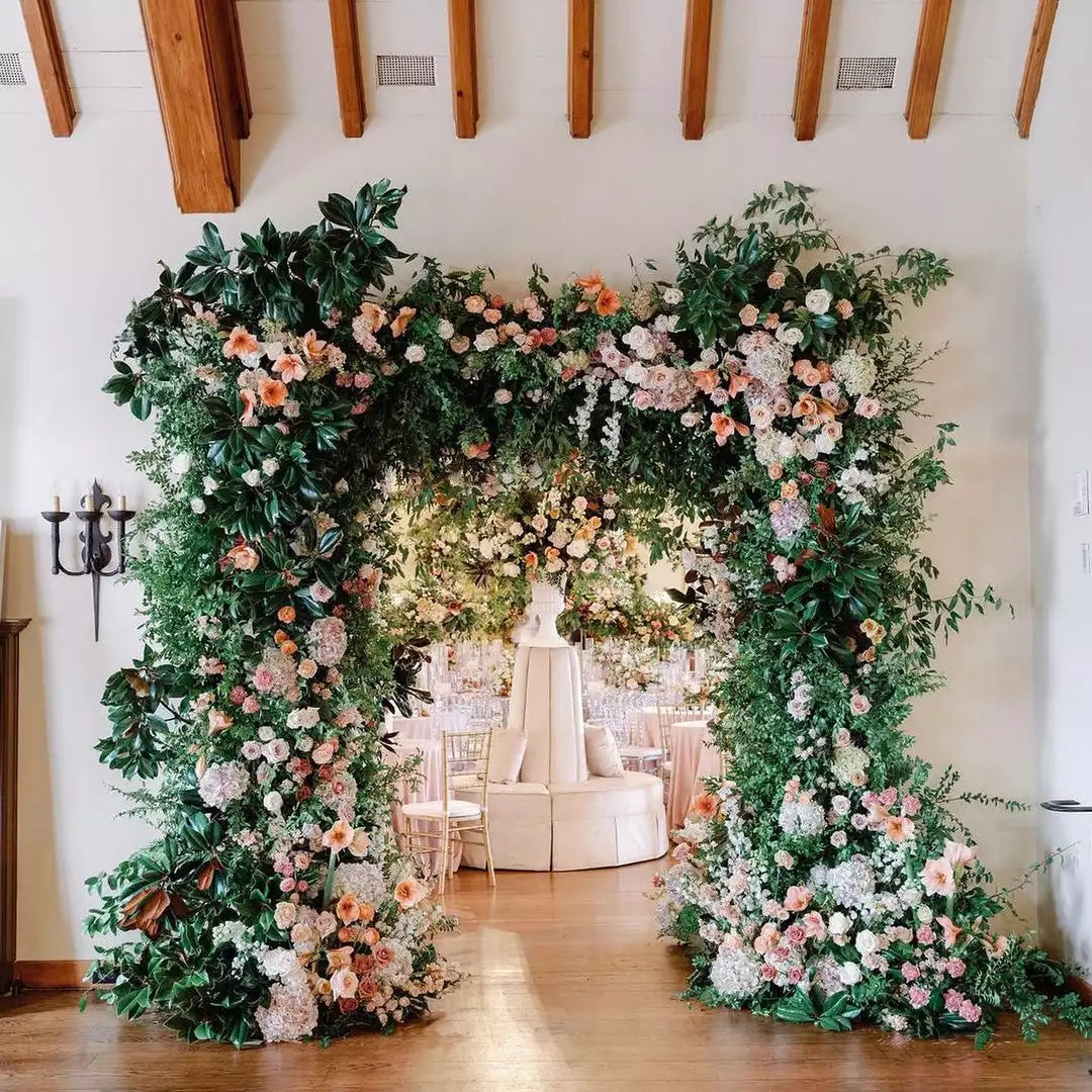 Hilda : New Wedding Party Background Floral Arch Decoration Rose Morning