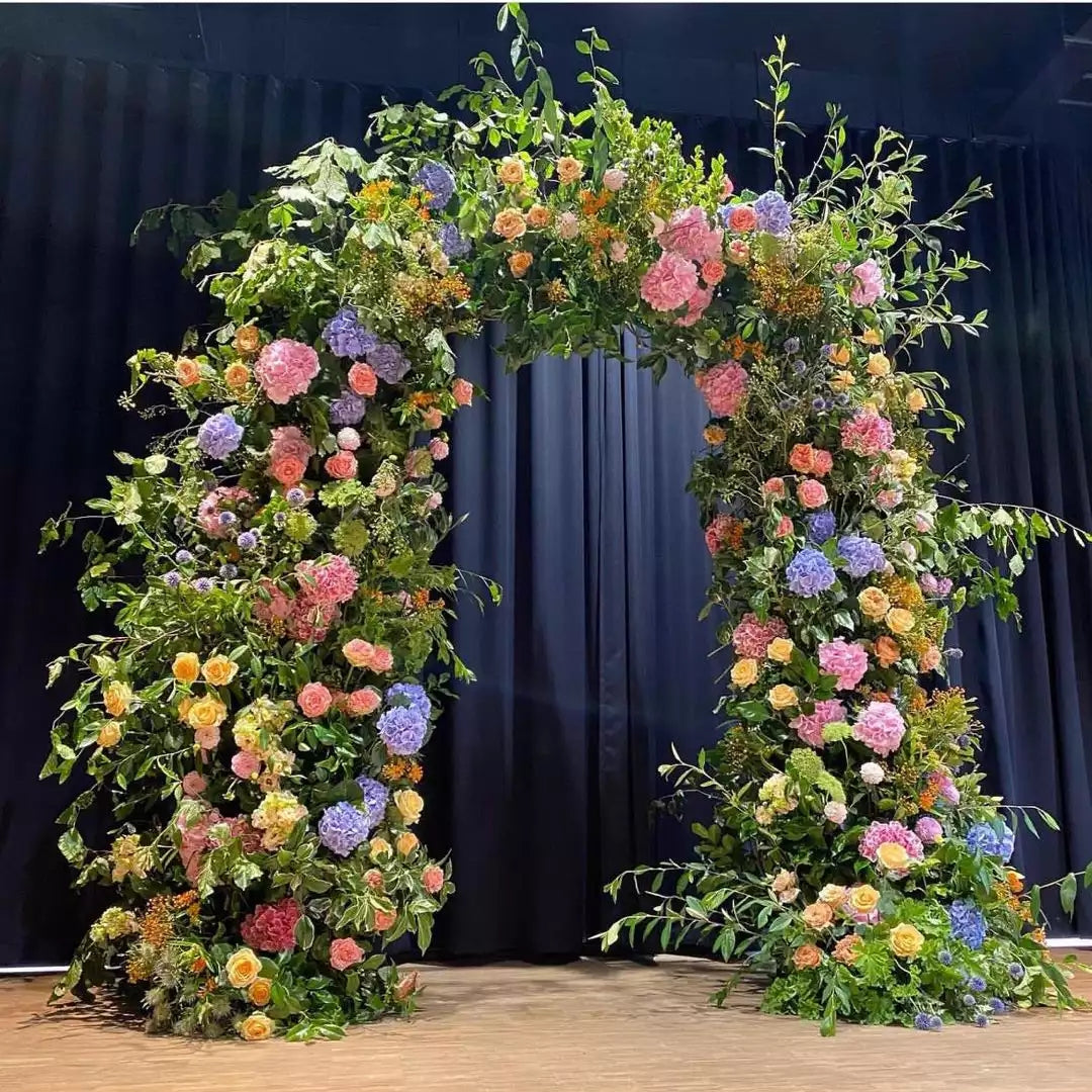 Hilary:New Wedding Party Background Floral Arch Decoration Rose Morning