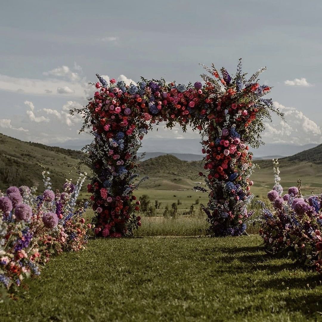 Miriam : Wedding Party Background Floral Arch Decoration Rose Morning