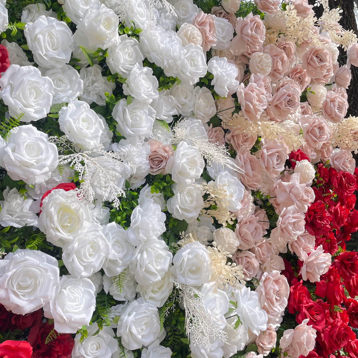 Muma:5D Fabric Artificial rolling up curtain flower wall Rose Morning
