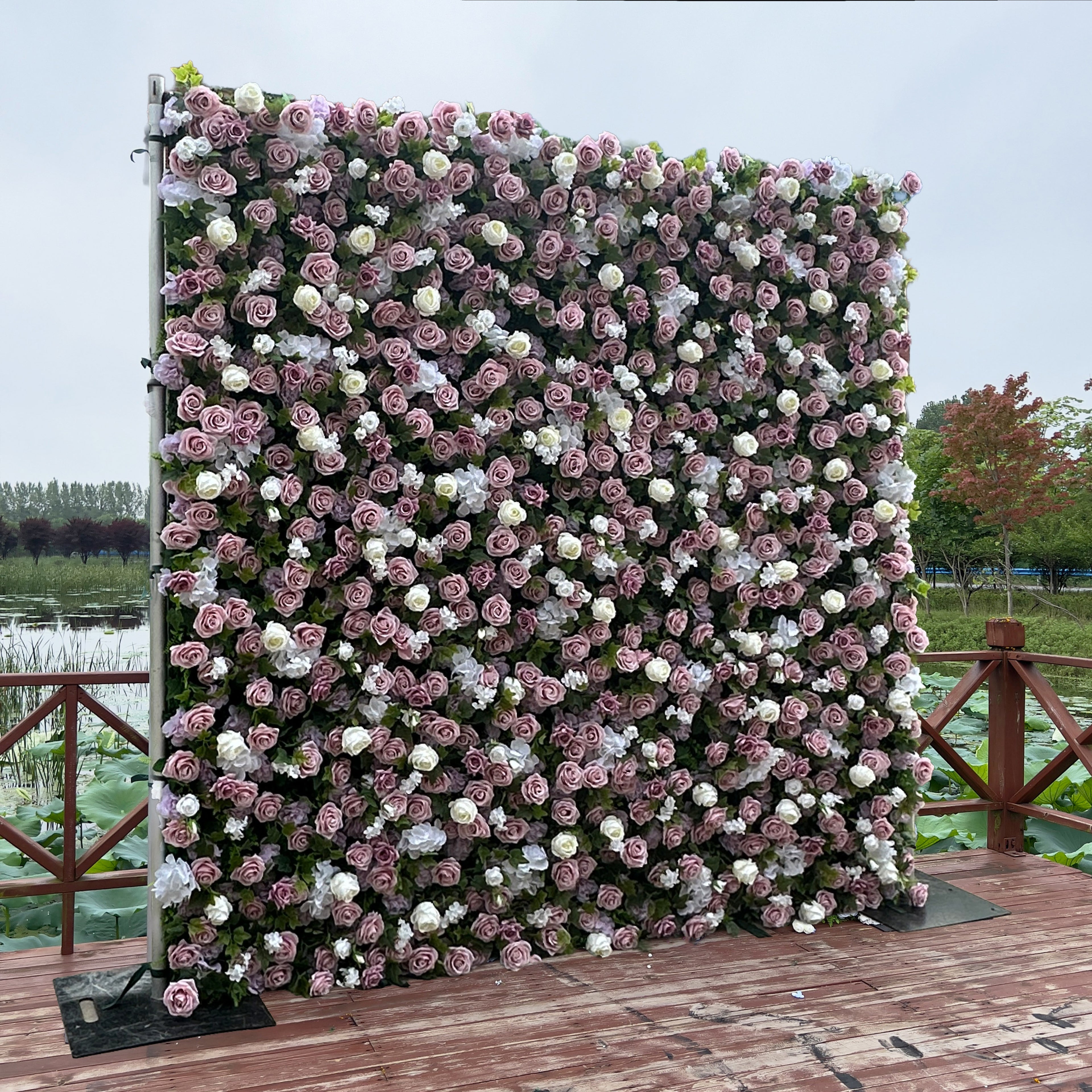 UL809:3D Unique Limited Fabric Artificial rolling up curtain flower wall (The ONLY ONE piece in the world)