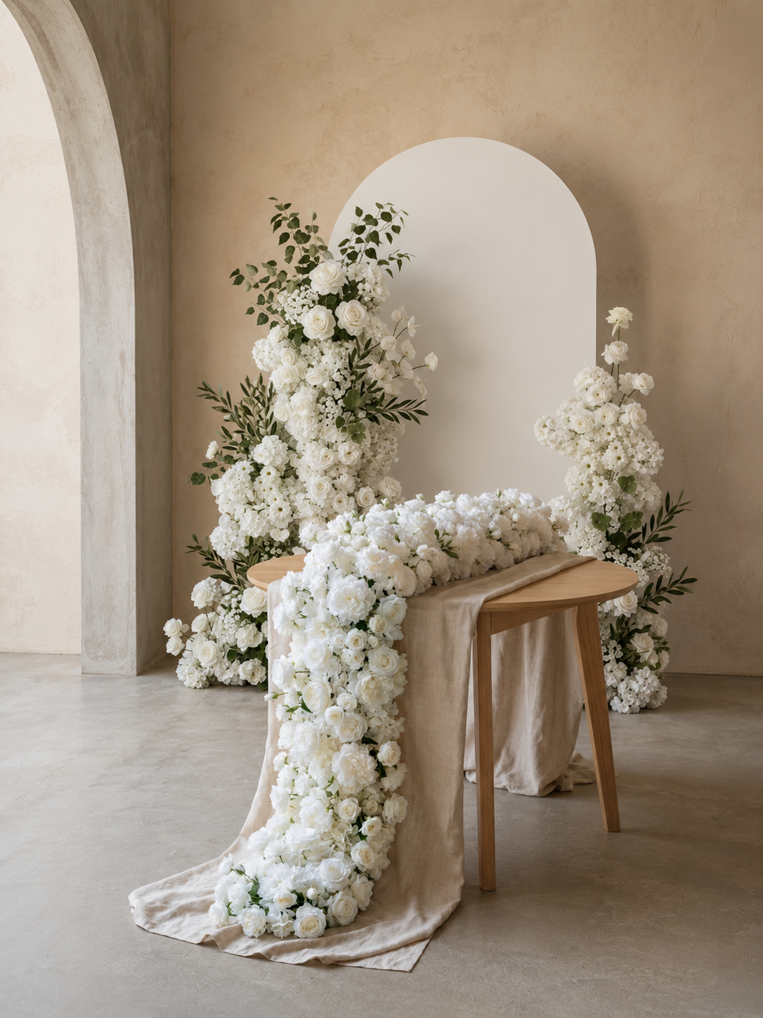 Keiralia: Wedding Background Arch Pillar(Excluding Frame) +Puro Flower Runner