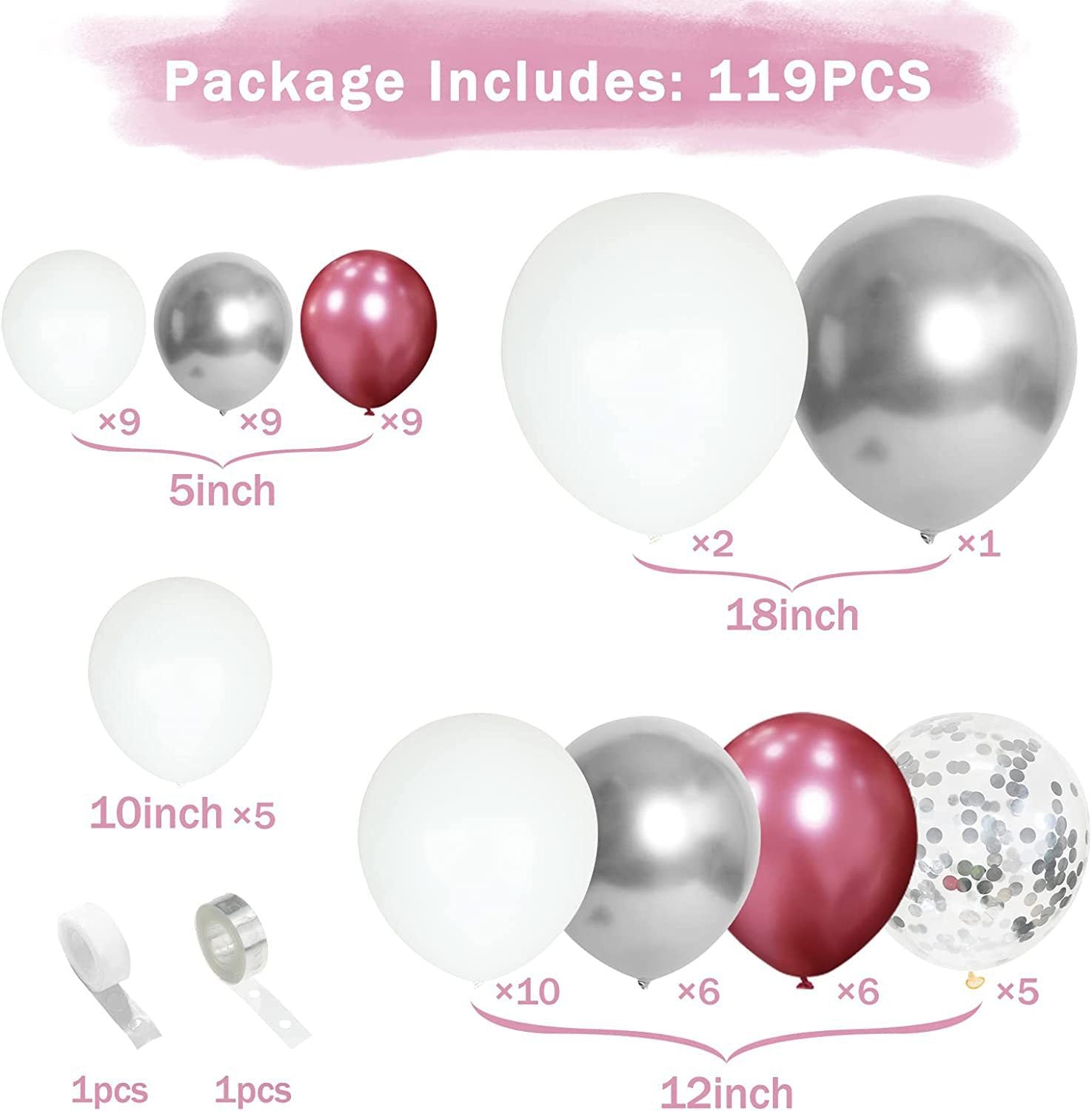 Balloons for Wedding Garland Arch Party Decoration set/ 10 sets Rose Morning