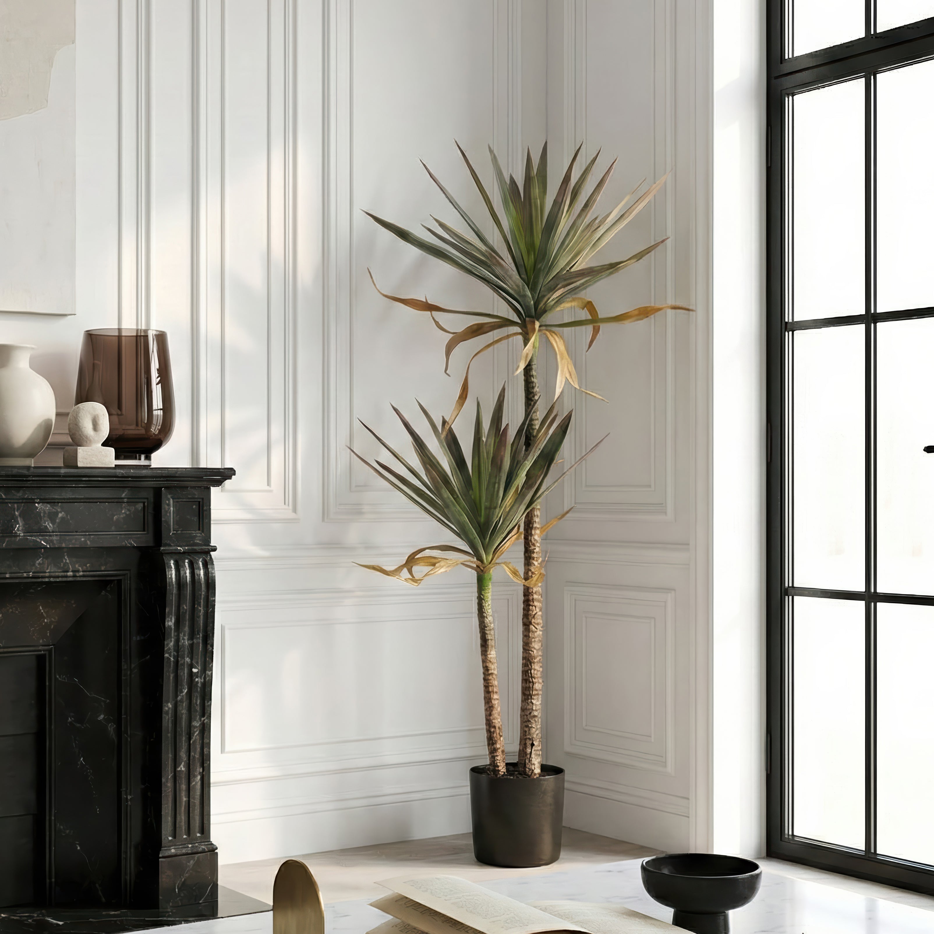 33 Inches Faux Dracaena Agave – Sculptural Green Plant for Modern Interiors