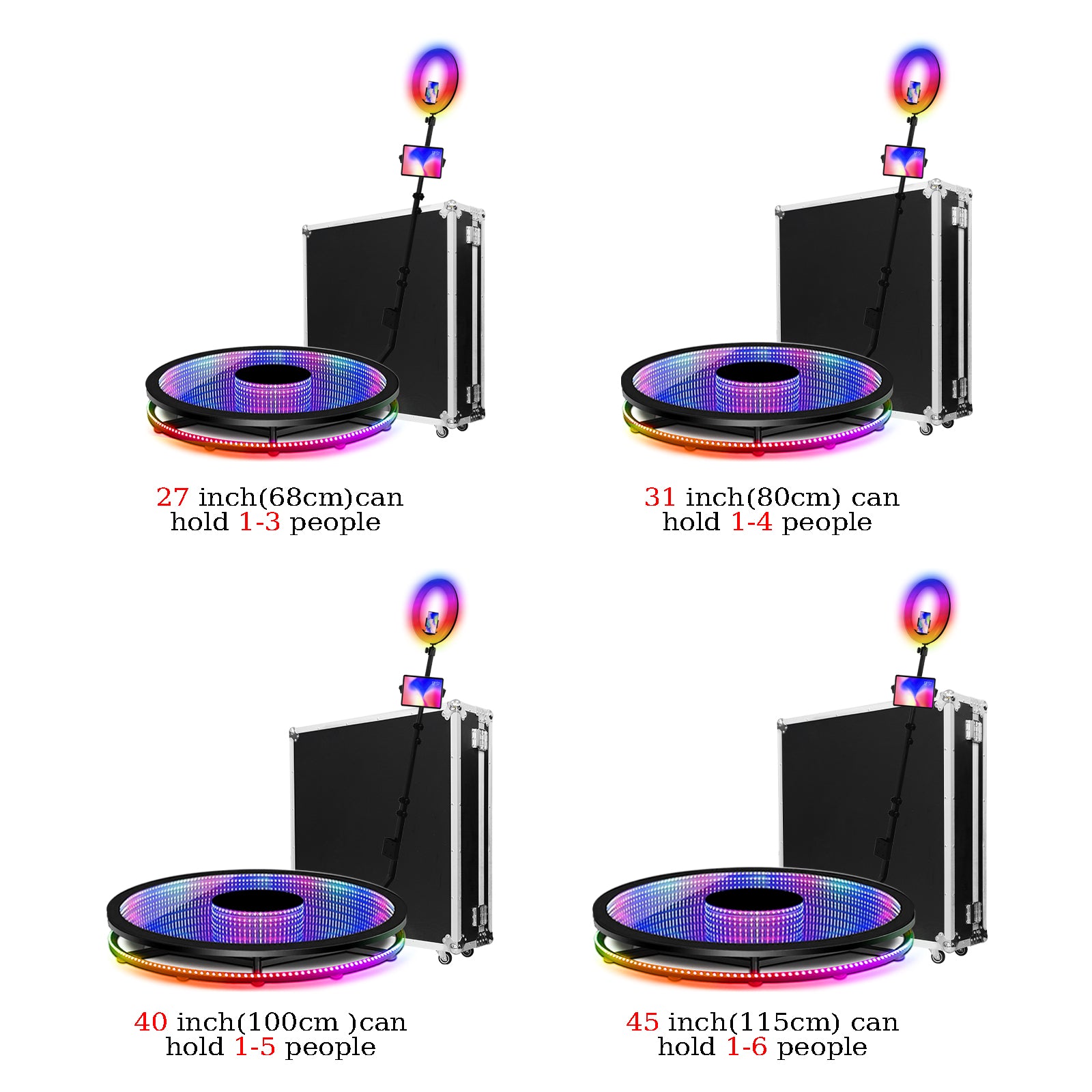 Upgraded Remote Control Bottom LED Lights Fill Light High Quality Factory Price Fast Shipping 360 Photo Booth