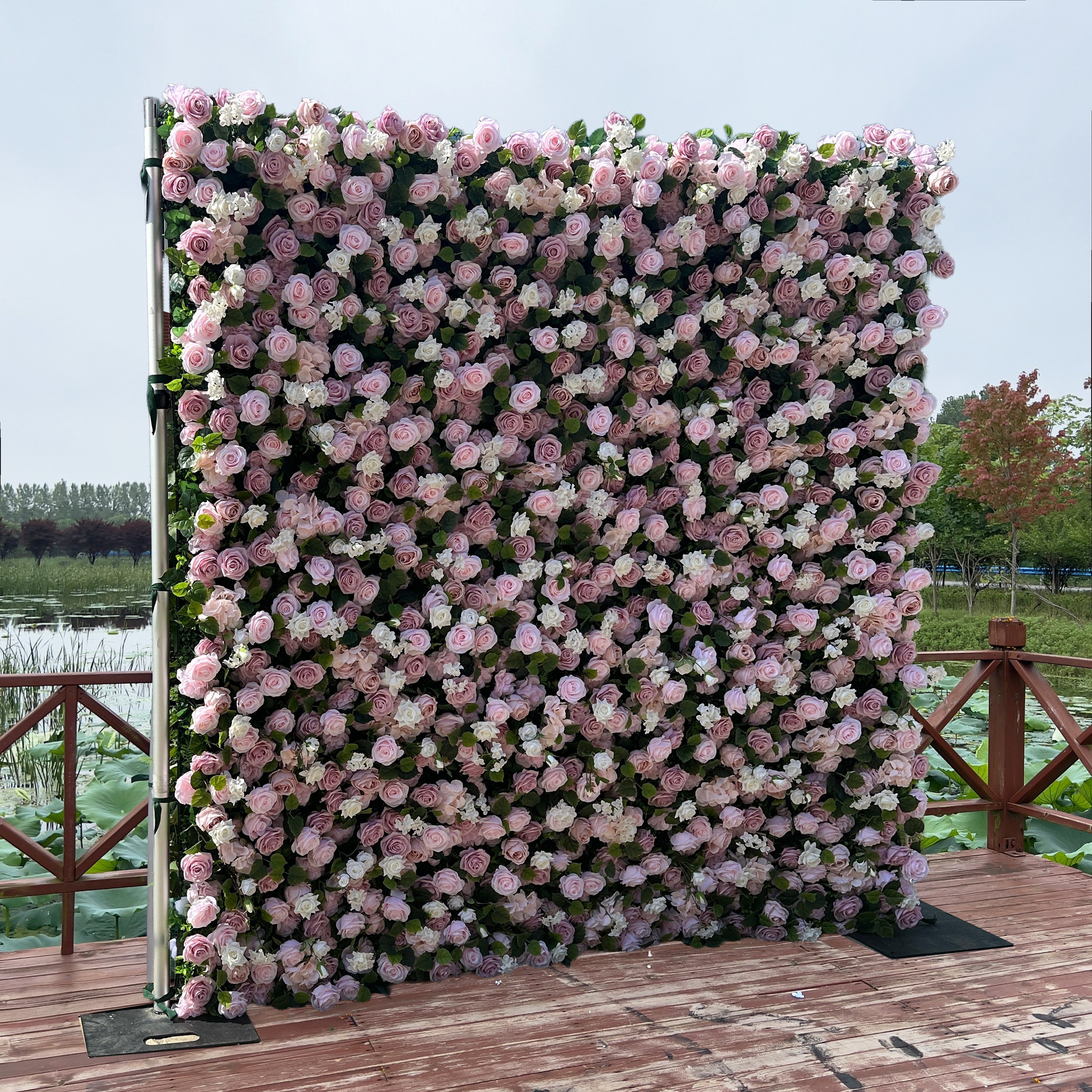 UL806:3D Unique Limited Fabric Artificial rolling up curtain flower wall (The ONLY ONE piece in the world)