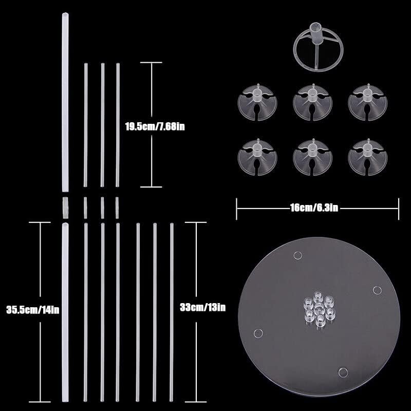Balloon Stand Kits, Balloon Sticks with Base For Table Floor Graduation Baby Shower Happy Birthday Engagement Fiesta Party Decorations Class 7 Sets 28 Inch Rose Morning