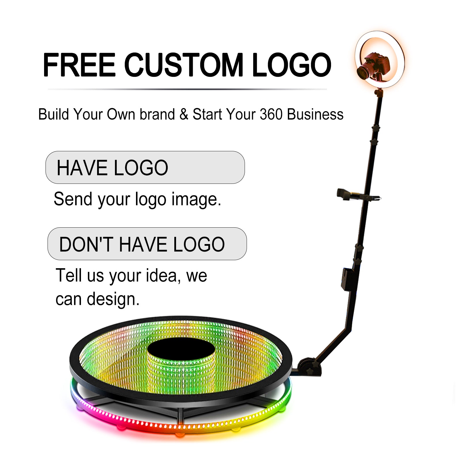 Upgraded Remote Control Bottom LED Lights Fill Light High Quality Factory Price Fast Shipping 360 Photo Booth