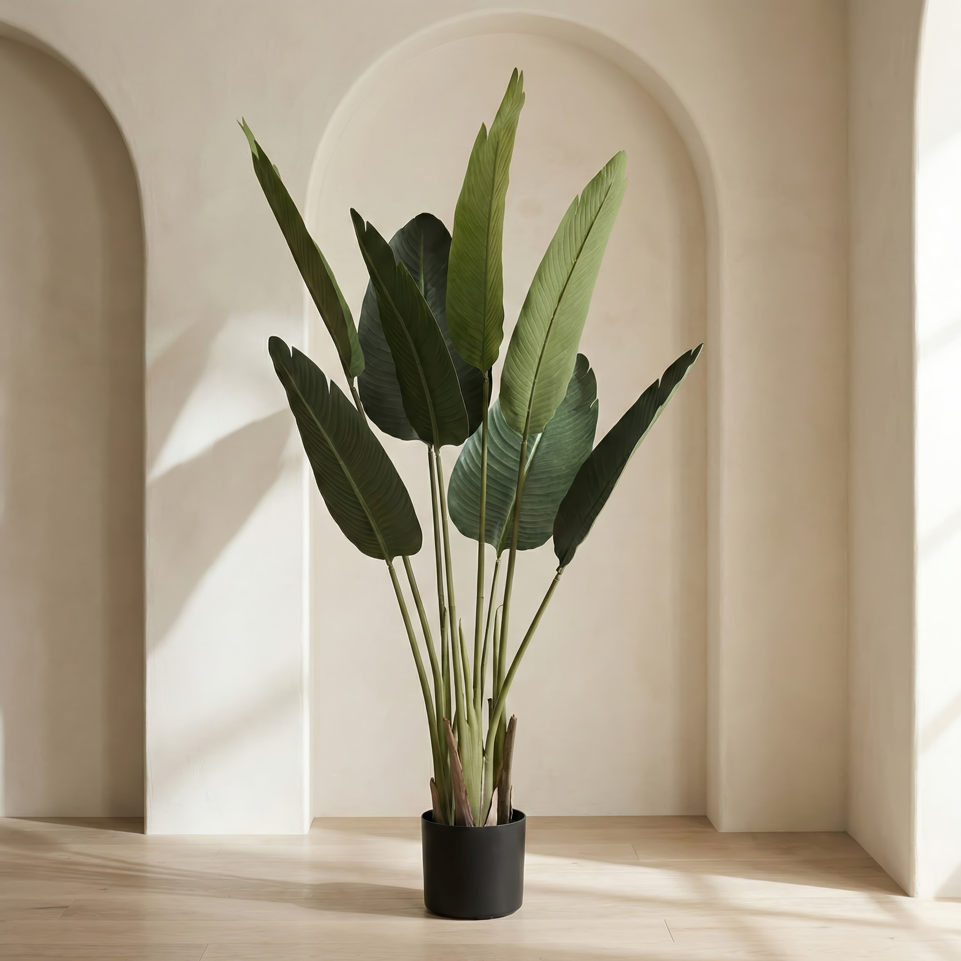 47.2" Faux Traveler’s Palm Tree – Sculptural Greenery for Modern Interiors