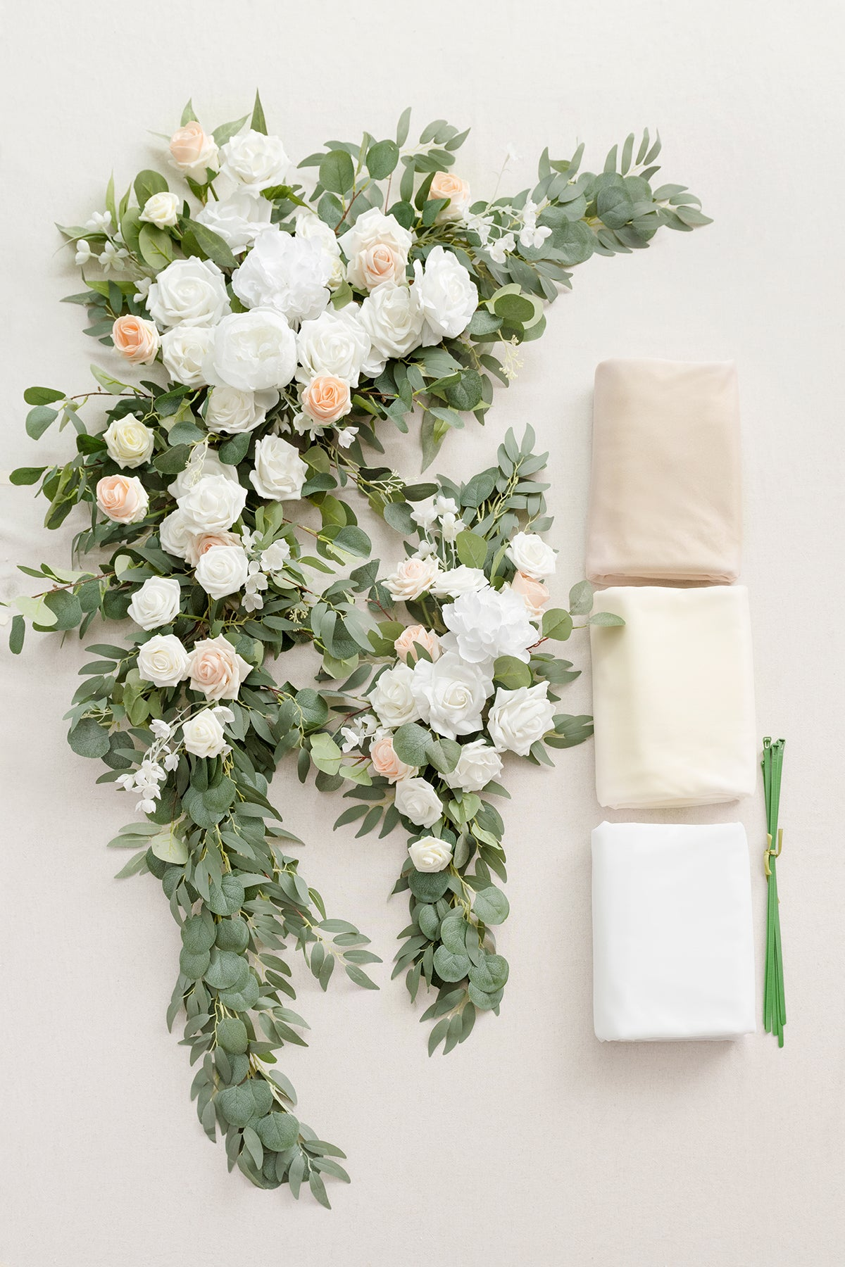 L002: 2023 Wedding Arch Decoration Drapes and Flowers Not including the Frame Rose Morning