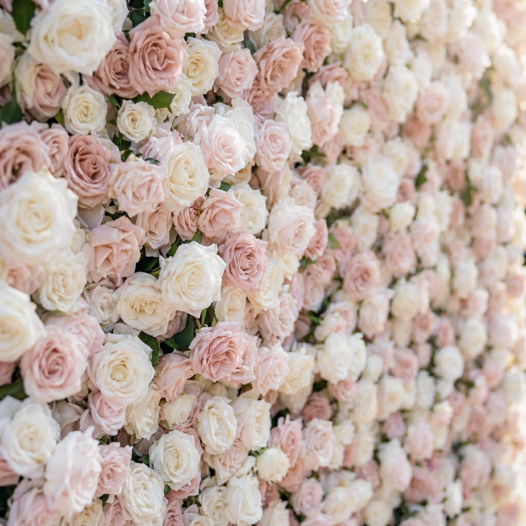 Caius: Luxury 5D Cream & Blush Silk Floral Wall Roll-Up Fabric Backdrop for Dreamy Garden Weddings & Bridal Showers