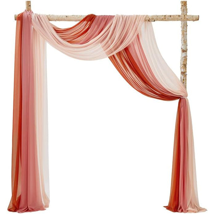 Burntorange 3 Panels Wedding Arch Draping Fabric Rose Morning
