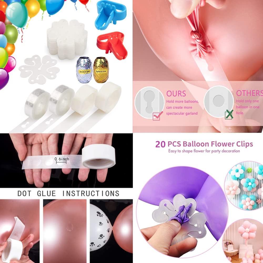 Balloon Pump, Portable Dual Nozzle Ballon Inflator Pump for Balloons 110V 600W Electric Air Pump Blower, Balloon Arch kit &Balloon Garland kit, Balloons for Parties/Helium Tank/Birthday Balloons Set Rose Morning