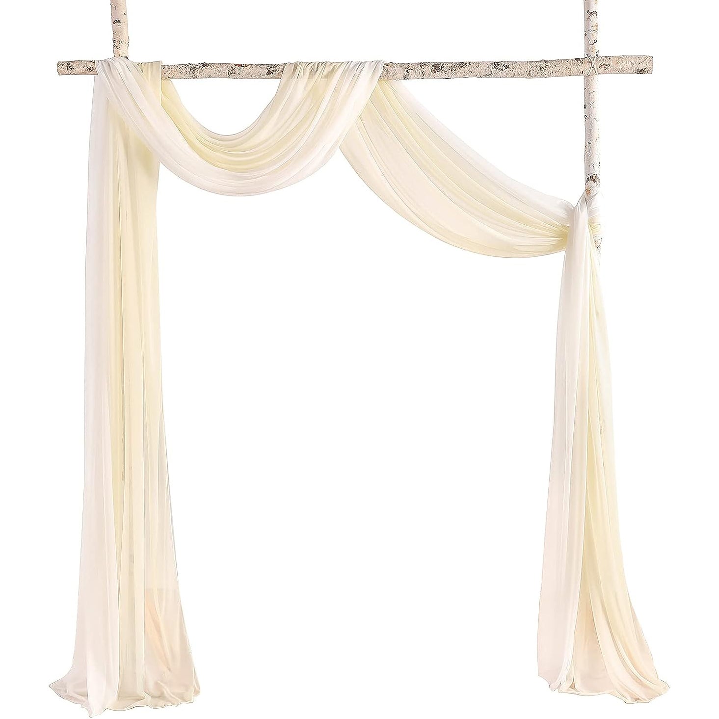 Light Yellow Wedding Arch Draping Fabric 2 Panels Rose Morning