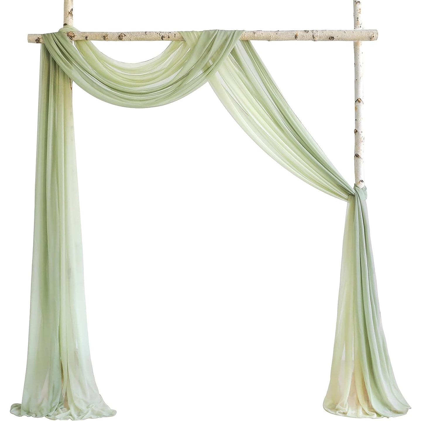 Lemon Green Wedding Arch Draping Fabric 2 Panel Rose Morning