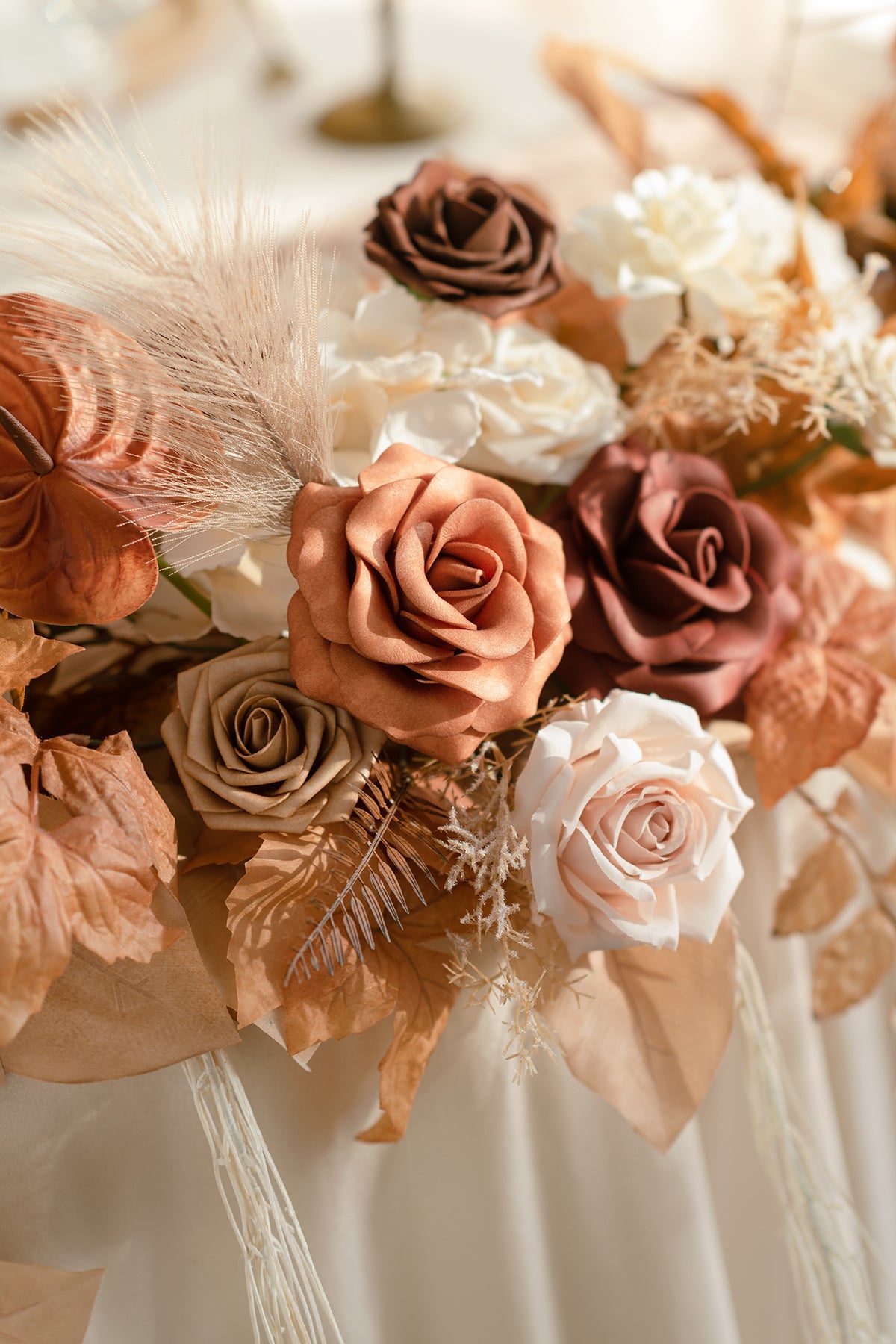 Golden Head Table Floral Ornament -R180 Rose Morning