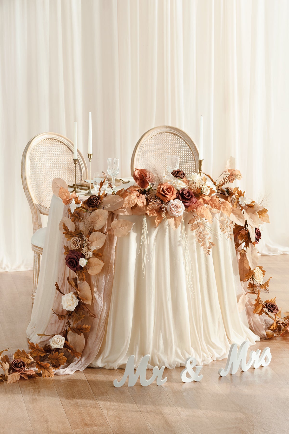 Golden Head Table Floral Ornament -R180 Rose Morning