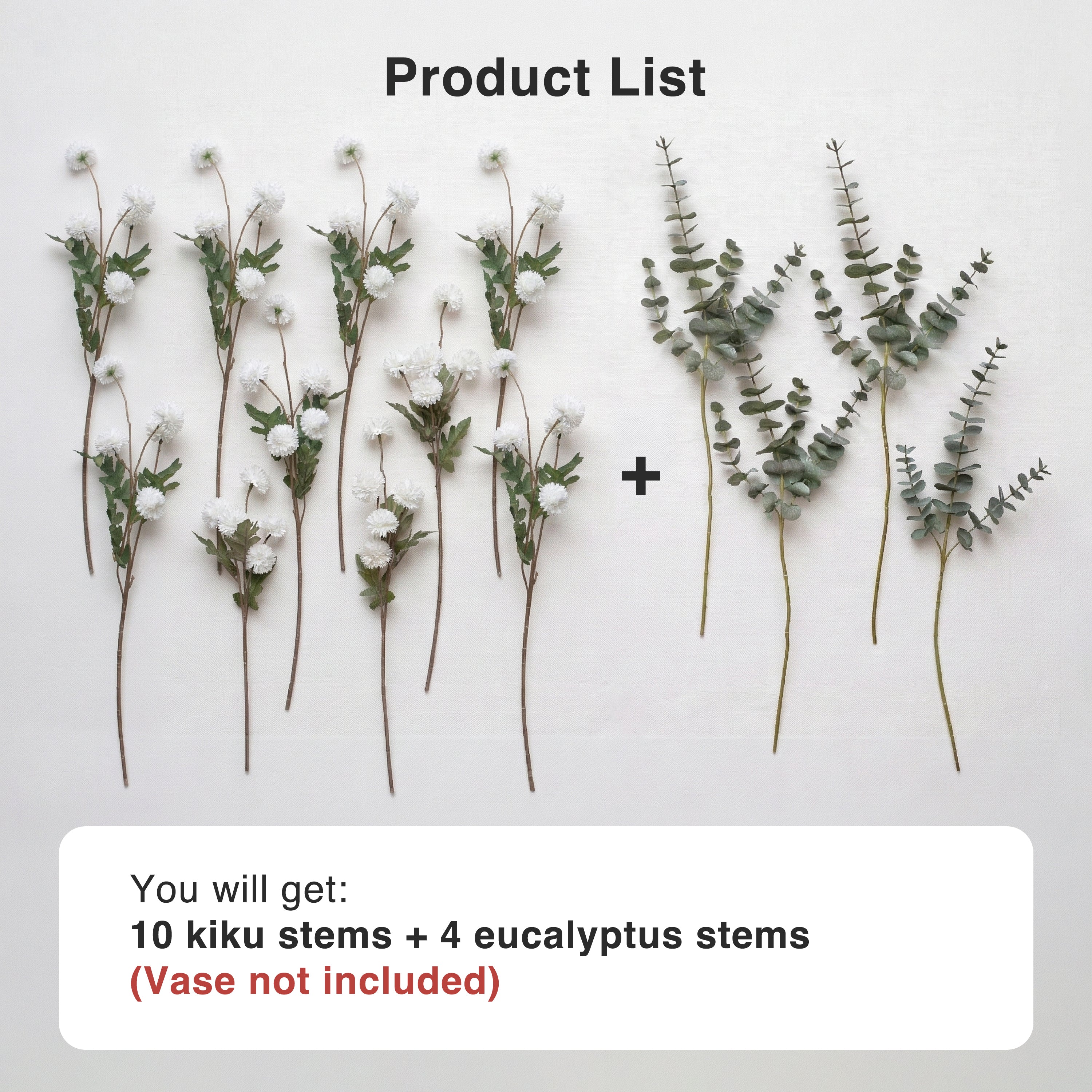 Potfloral Artificial Kiku Flowers for-Spring Faux Floral for Home Decor Table Centerpieces(White)