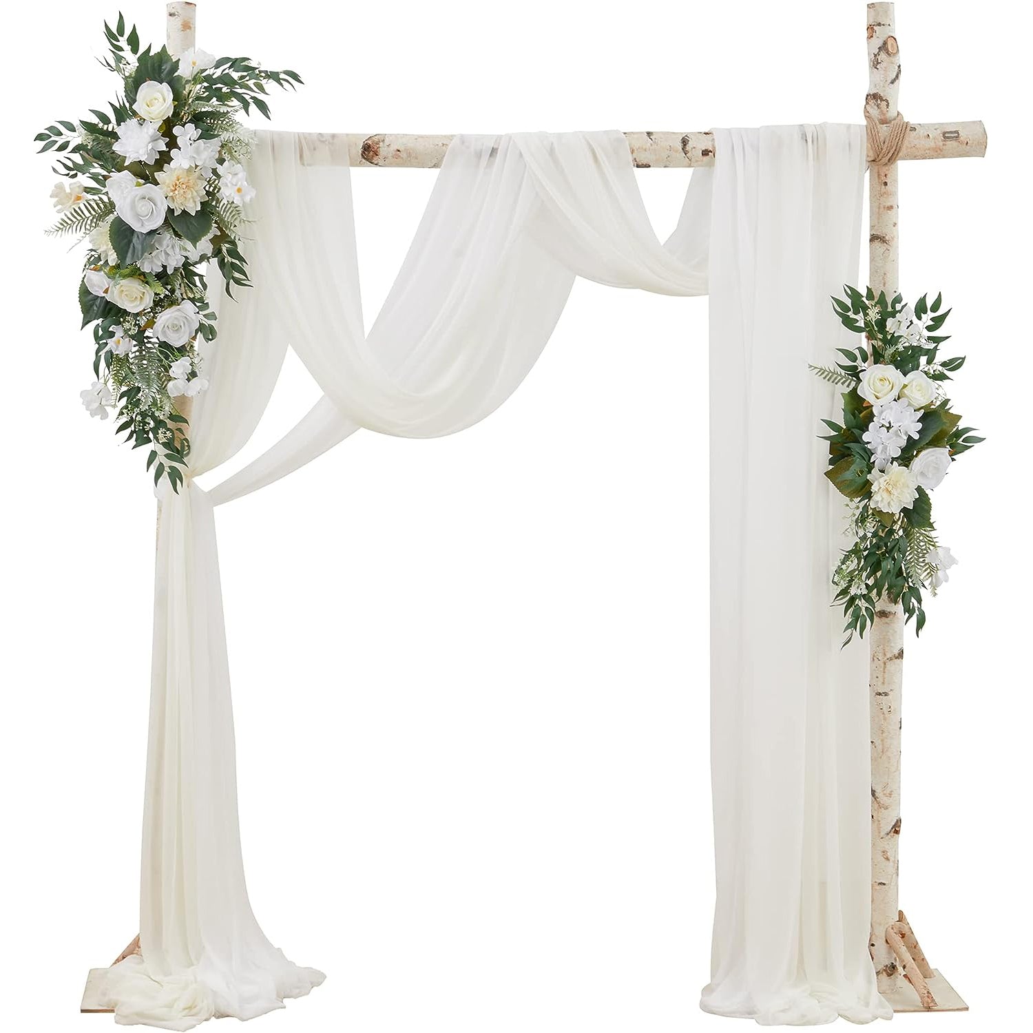 Y012: White & Ivory Wedding Arch Flowers Kit (Pack of 4) Rose Morning