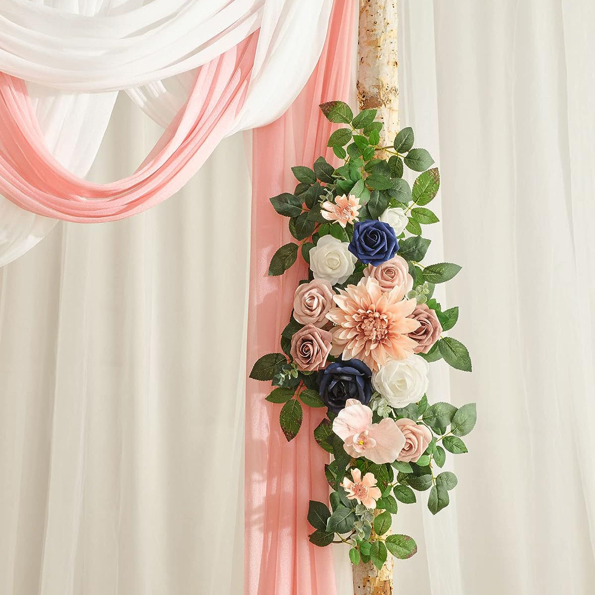 Dusty Rose&Navy Blue Wedding Arch Flowers Kit (Pack of 5) Rose Morning