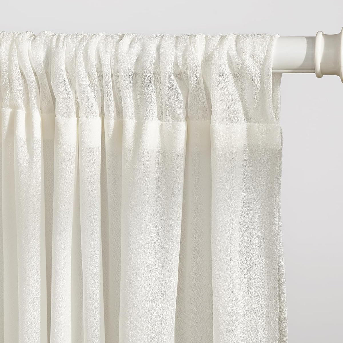 Double Layered Wedding Backdrop Curtains 10Ft, Wrinkle-Free Wedding Arch Sheer Draping Fabric Rose Morning
