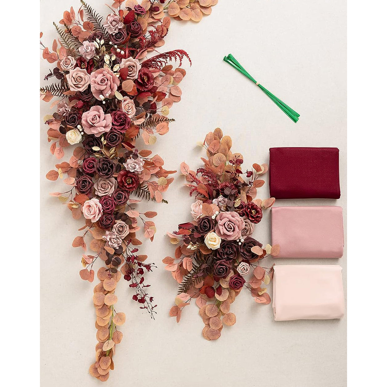Wedding Arch Flowers with Drapes Kit (Pack of 5) Rose Morning
