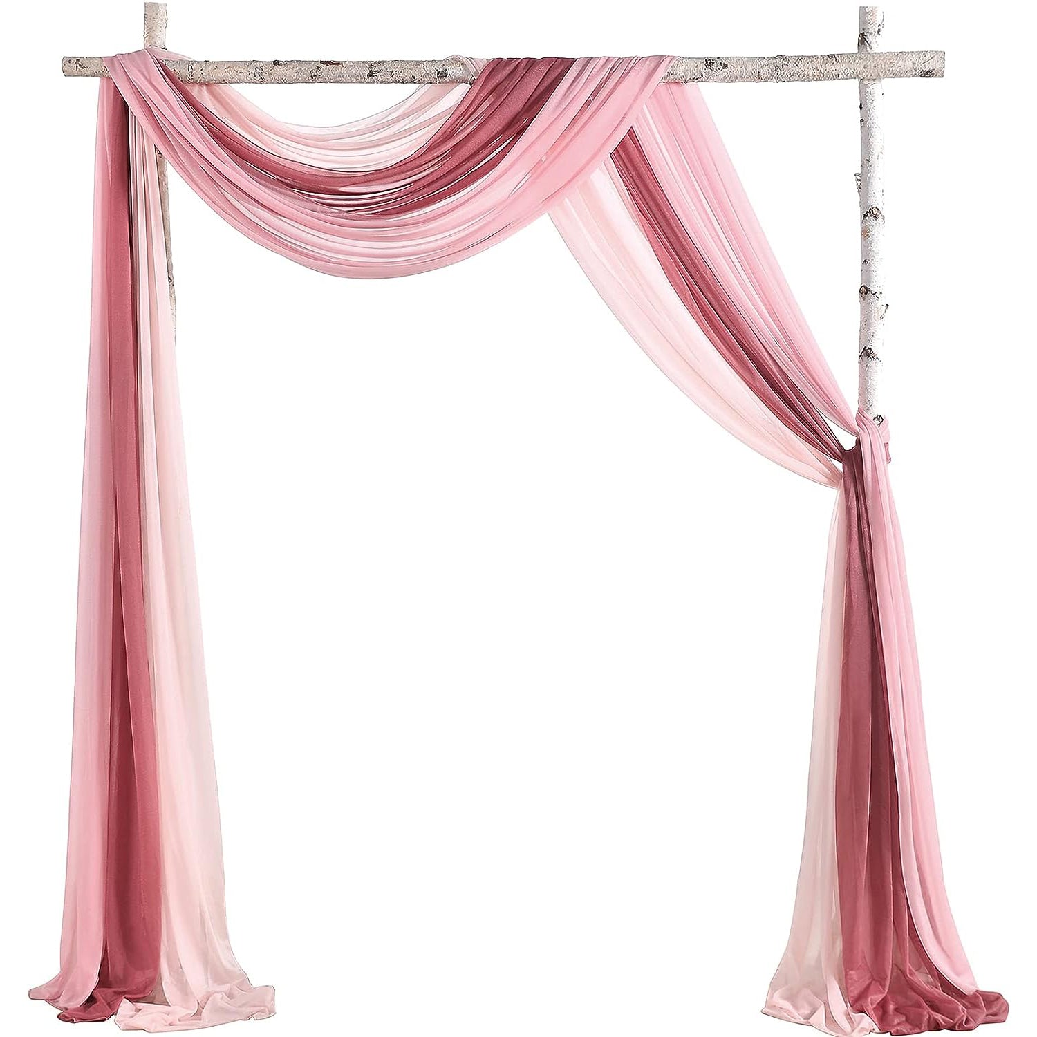 Chic Dusty Rose Wedding Arch Draping Fabric 3 Panels Rose Morning