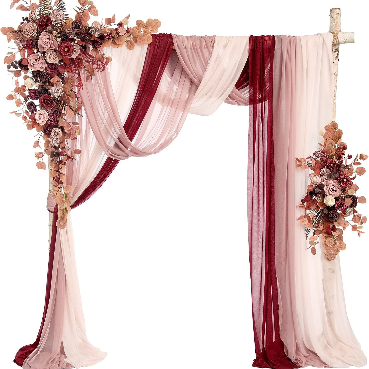 Wedding Arch Flowers with Drapes Kit (Pack of 5) Rose Morning
