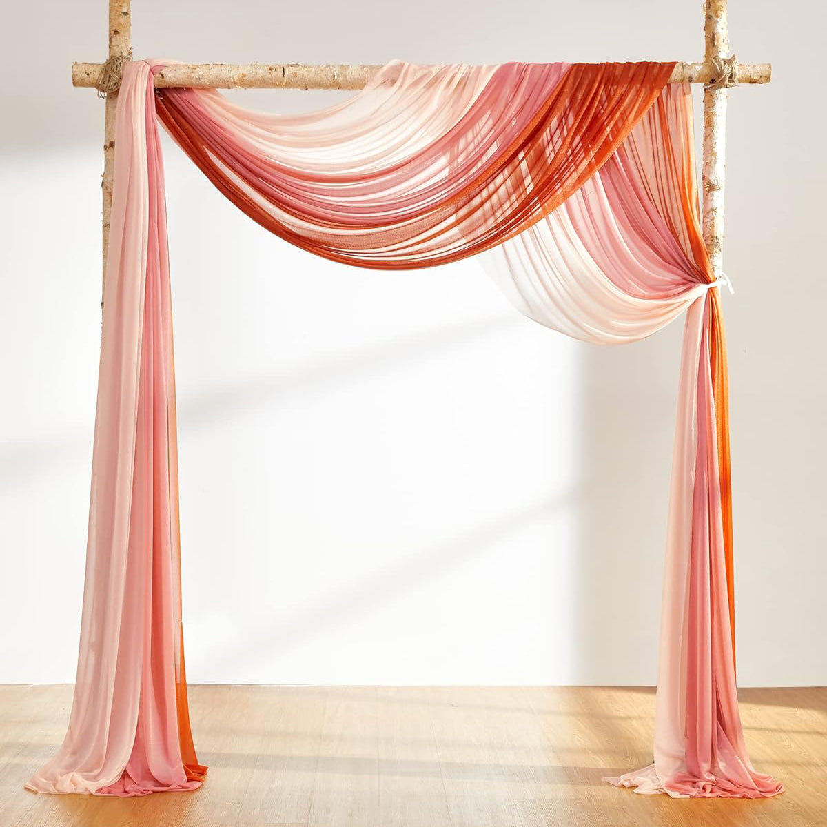 Burntorange 3 Panels Wedding Arch Draping Fabric Rose Morning