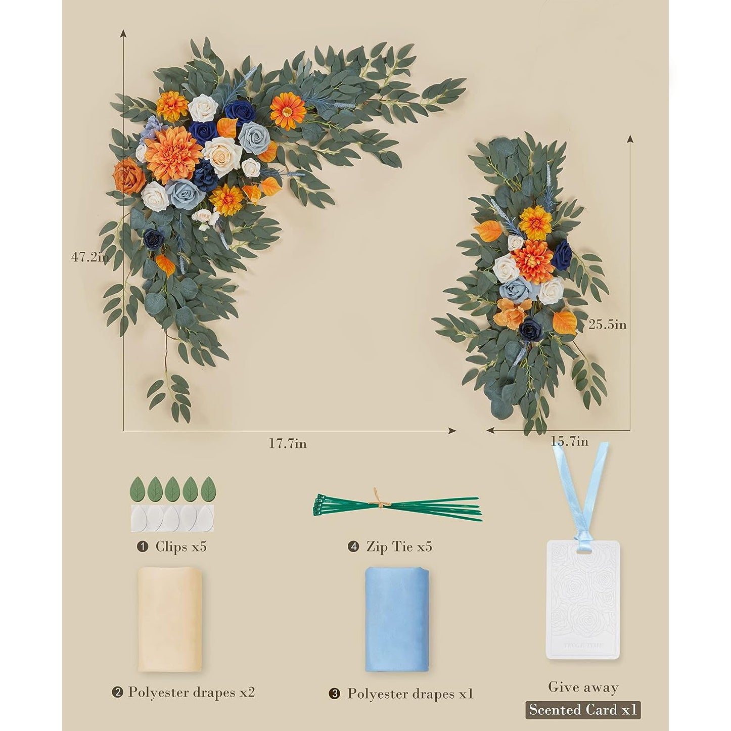 Y014: Wedding Arch Flowers Kit (Pack of 5) Rose Morning