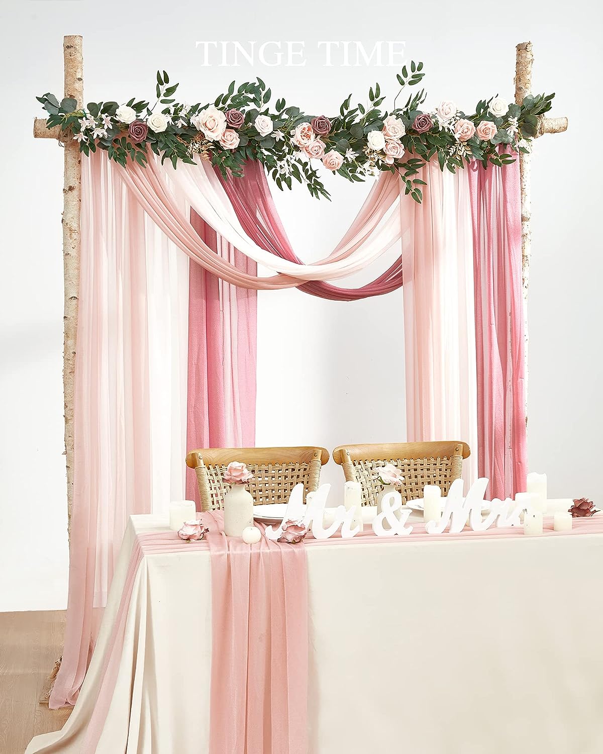 Beanpastepink 3 Panels Wedding Arch Draping Fabric Rose Morning