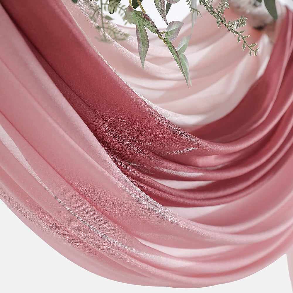 Chic Dusty Rose Wedding Arch Draping Fabric 3 Panels Rose Morning