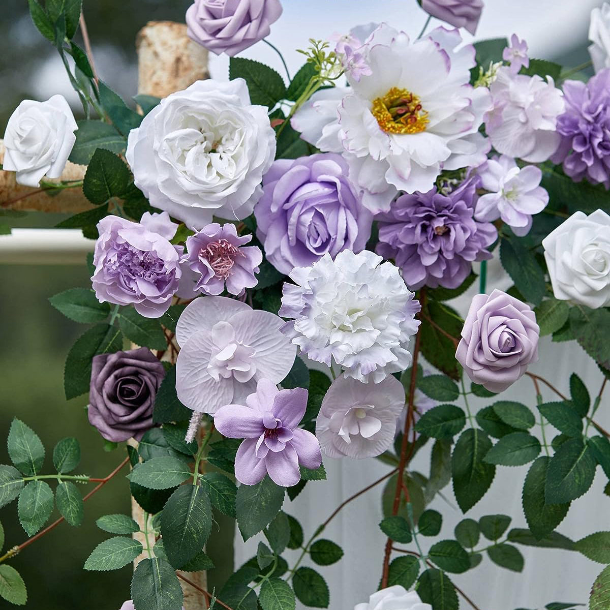 Y008: Wedding Arch Flowers with Two-Panel Drape(Pack of 4) Rose Morning