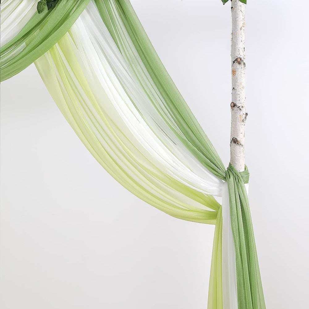 White & Green Wedding Arch Draping Fabric Rose Morning