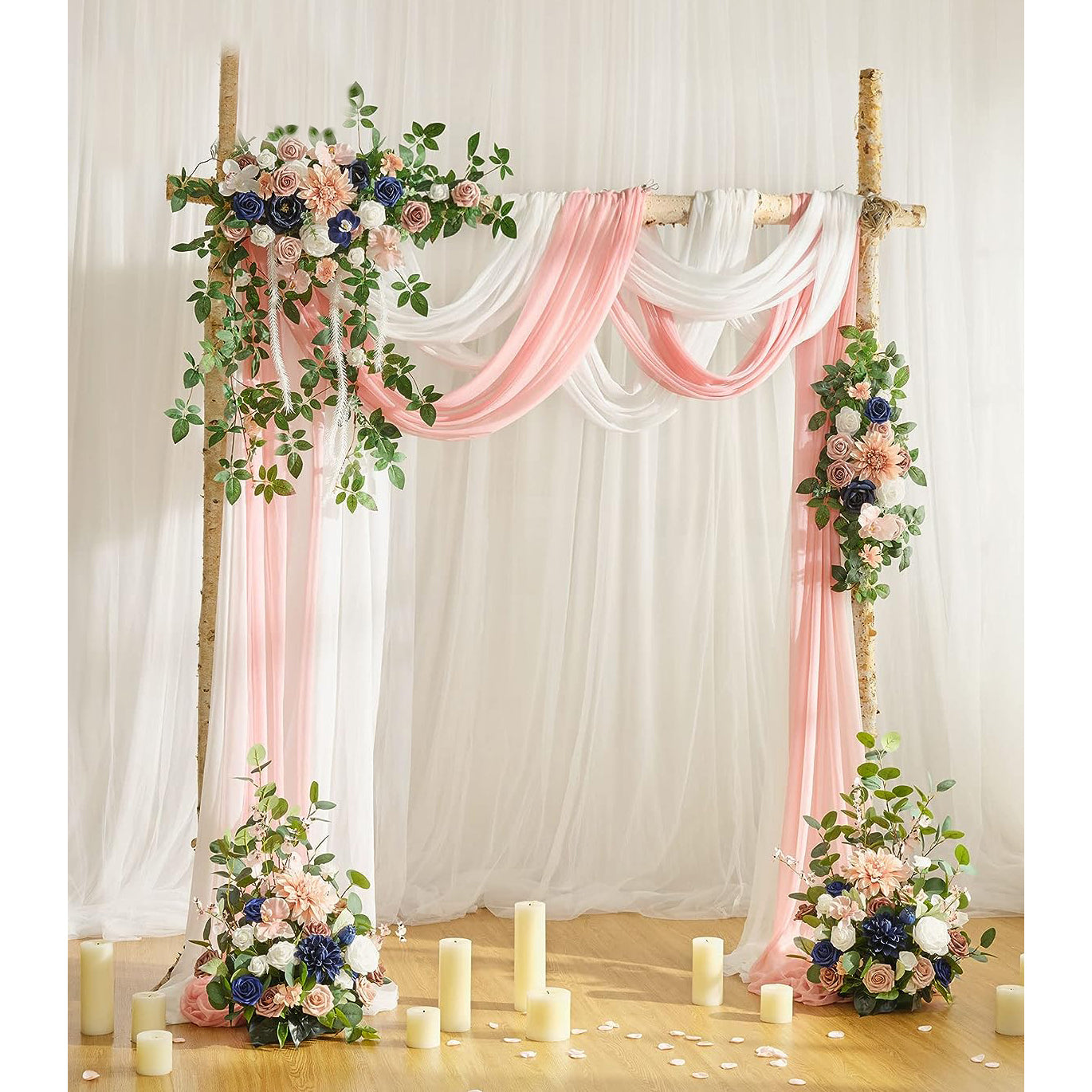Dusty Rose&Navy Blue Wedding Arch Flowers Kit (Pack of 5) Rose Morning