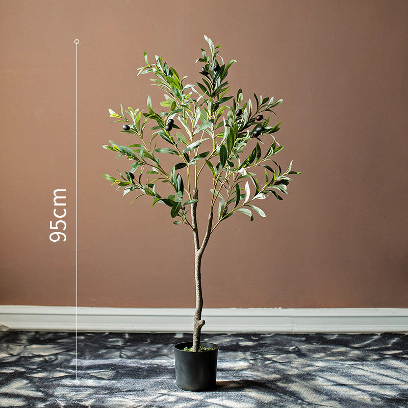35 Inches Juhuan Large Olive Tree Artificial Plant Potted Plant Living Room Floor Decor