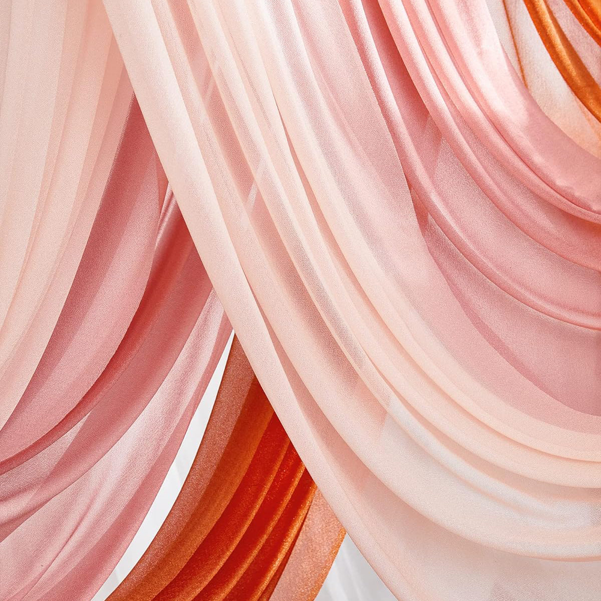 Burntorange 3 Panels Wedding Arch Draping Fabric Rose Morning