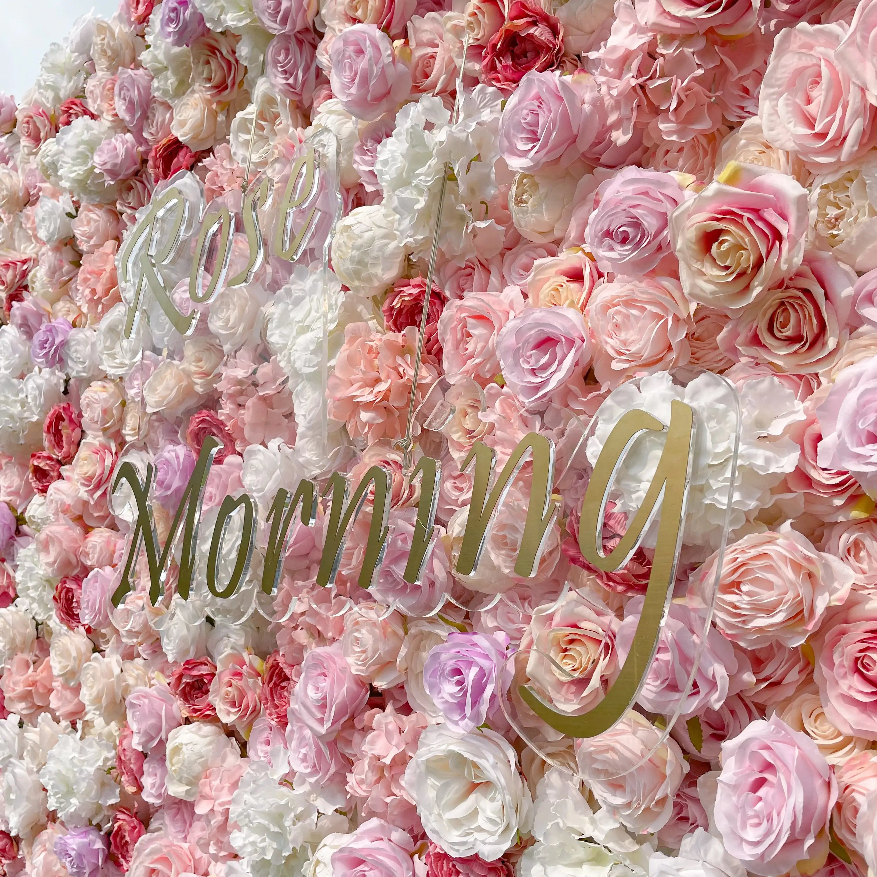 Allan:5D Fabric Artificial rolling up curtain flower wall