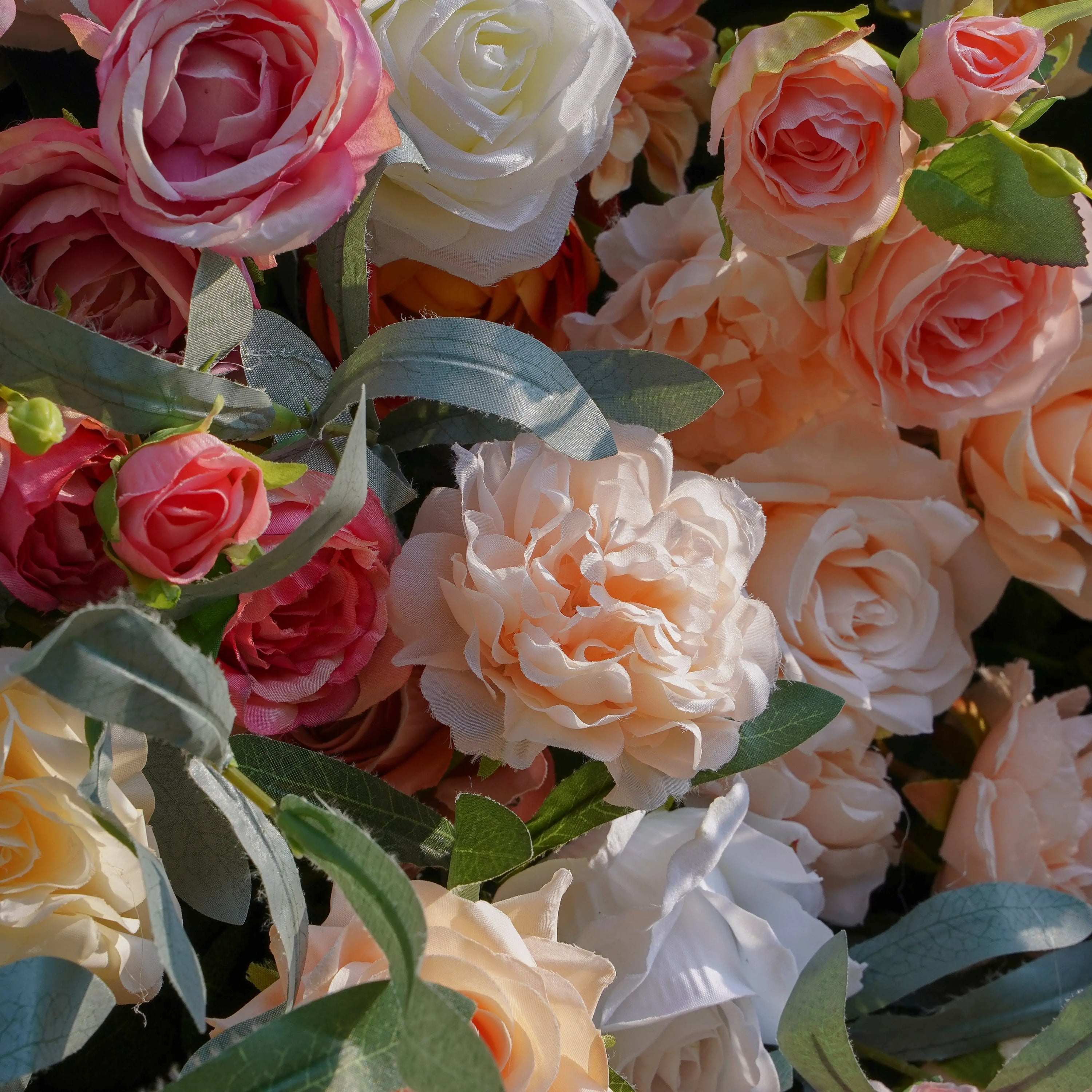 Amanda:5D Fabric Artificial rolling up curtain flower wall