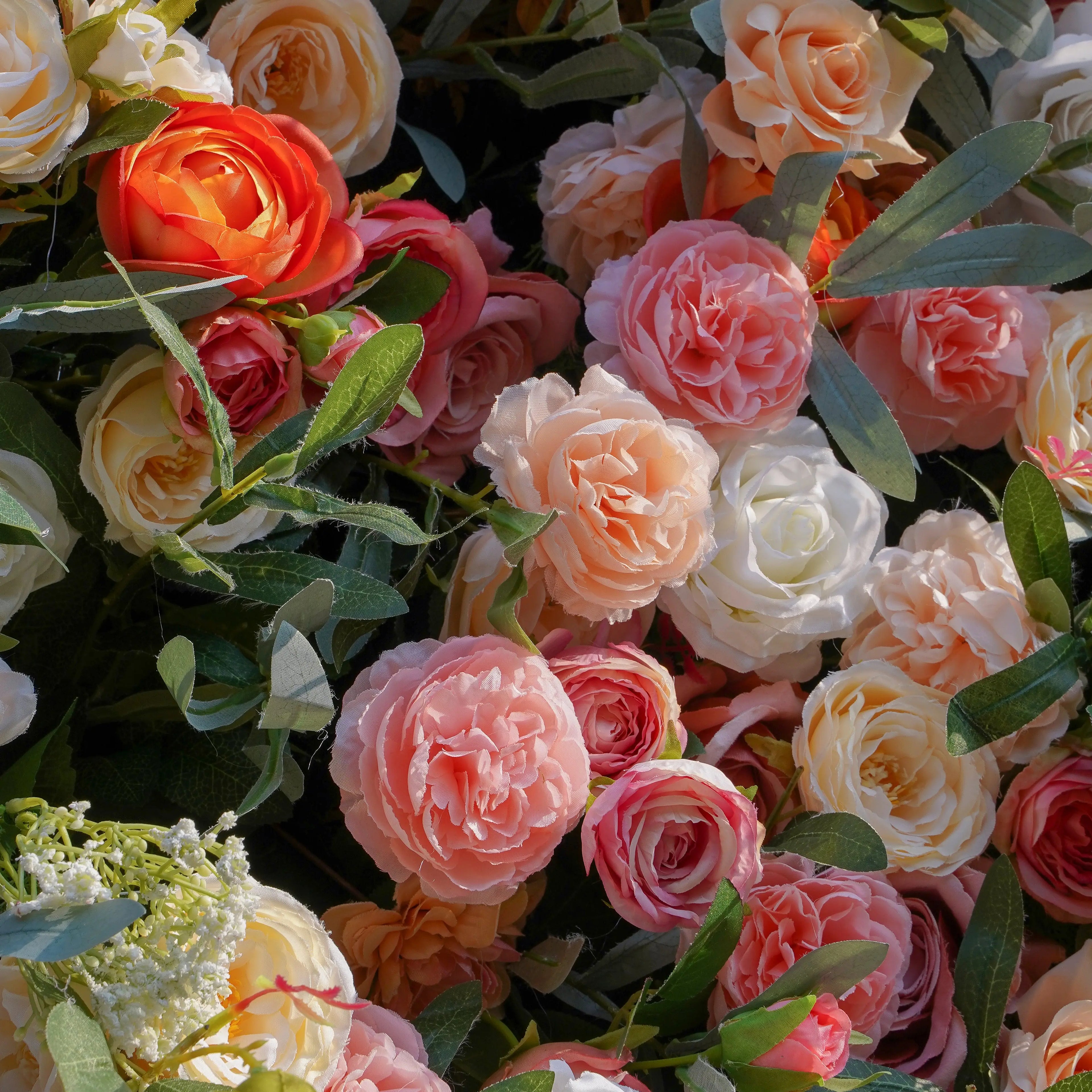 Amanda:5D Fabric Artificial rolling up curtain flower wall
